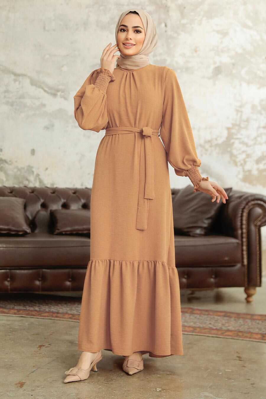 Long Biscuit Hijab Dress 5972BS – Joozal