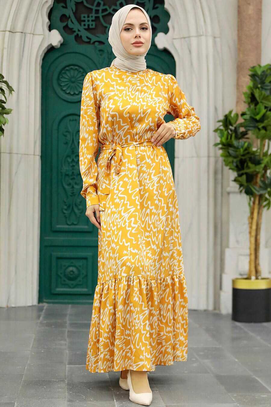 Yellow hot sale dress hijab