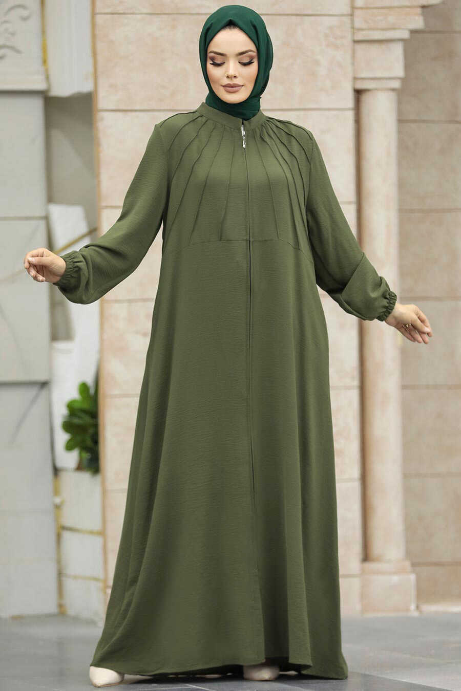 Kaki Femmes Turc Abaya 11065HK Joozal