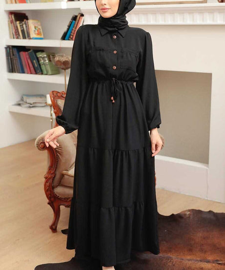 Black Hijab Dress 5720S