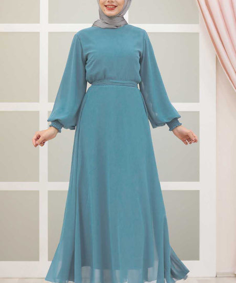 Blue Hijab Dress 20550M