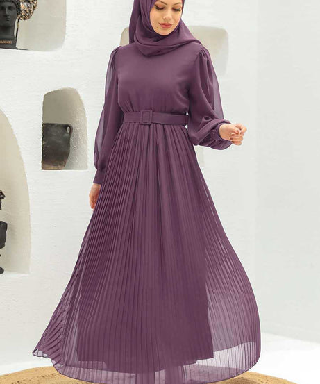 Dark Lila Hijab Dress 3358KLILA