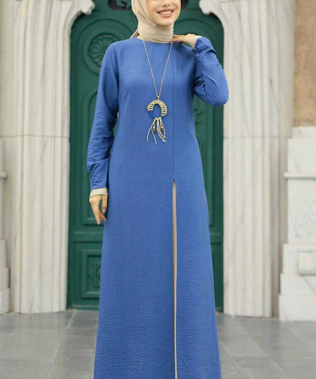 İndigo Blue Hijab Double Suit 52221IM