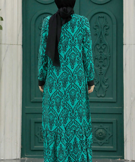 Almond Green Islamic Clothing Dress 2297CY