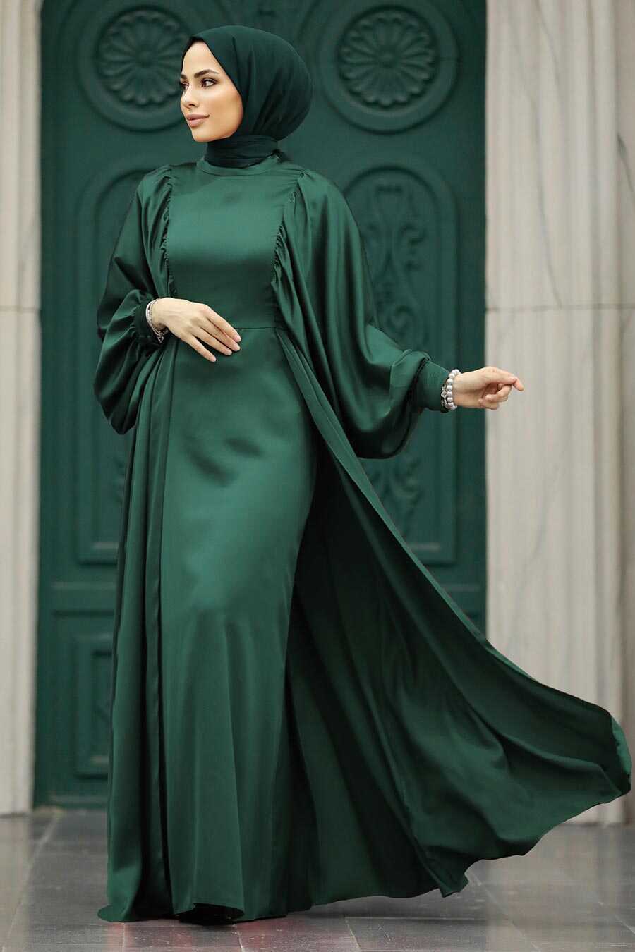 Stylish Grey Modest Islamic Clothing Prom Dress 3753GR