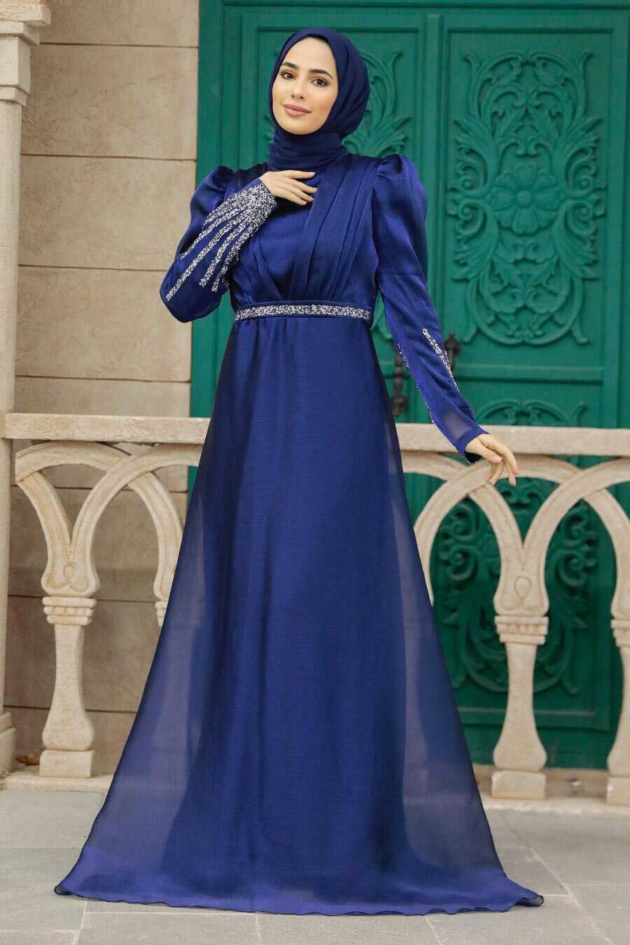 Navy blue outlet muslimah dress