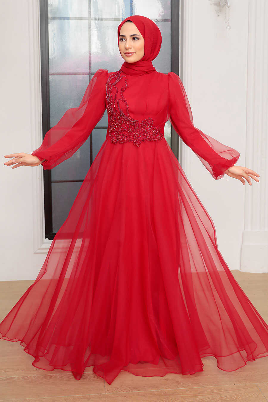 Neva Style - Elegant Beige Muslim Engagement Dress 39011BEJ -  tesetturisland.com