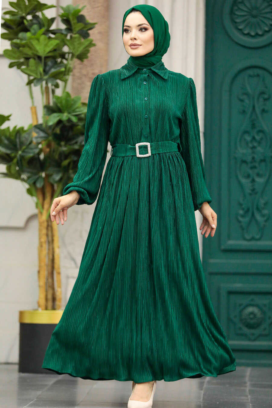 Elegant Pulum Color Islamic Clothing Prom Dress 5516MU