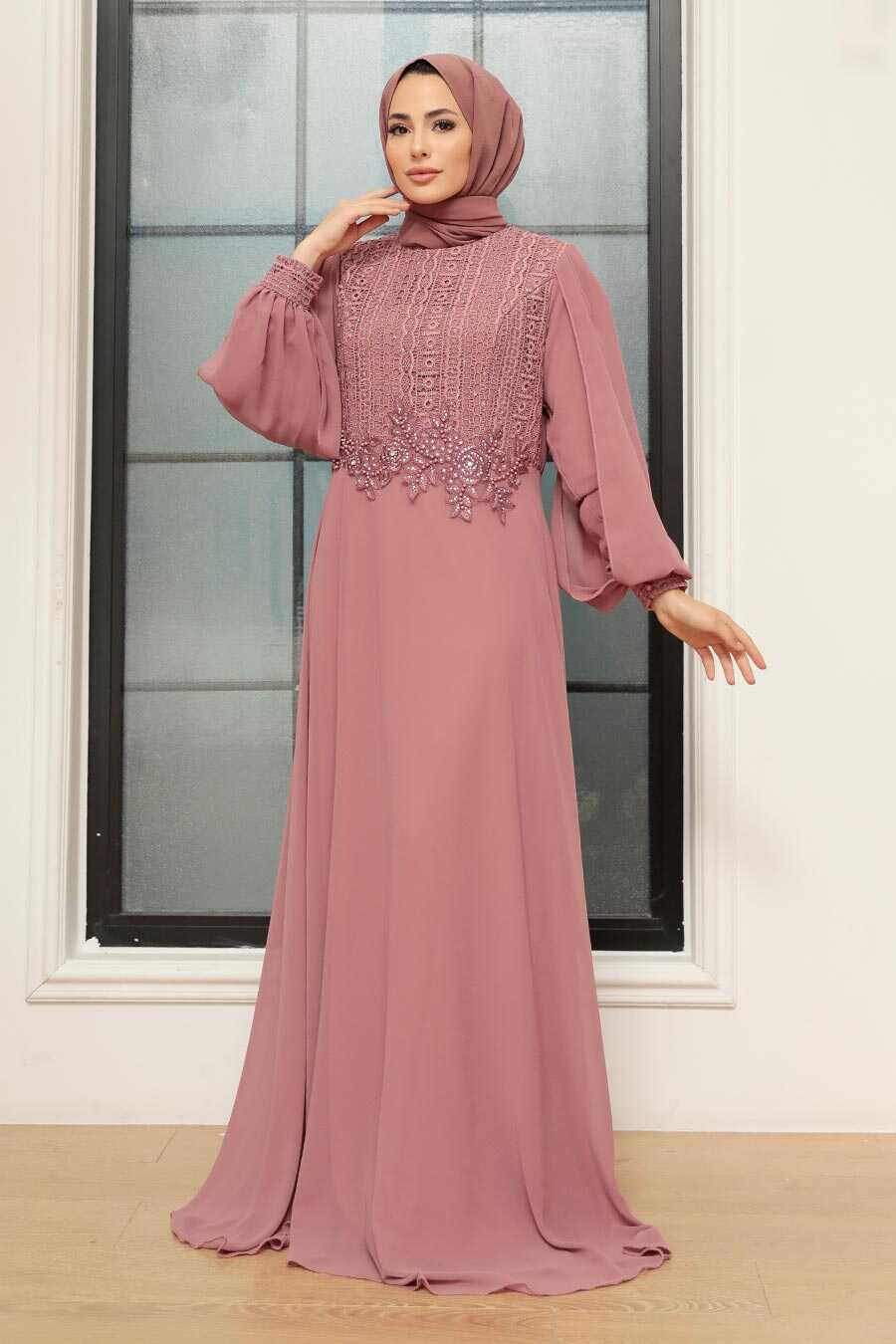 Robe Islamique Rose Poudr Manches Longues 25819GK Joozal