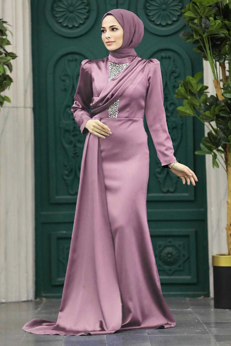 Elegant Copper Islamic Clothing Evening Gown 22924BKR - Neva-style.com