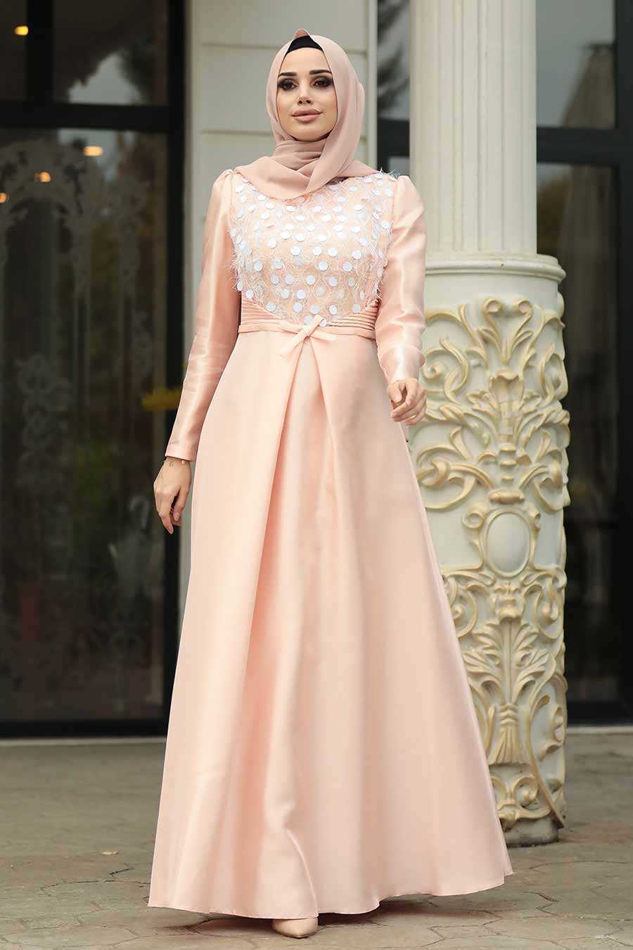 Stylish Grey Modest Islamic Clothing Prom Dress 3753GR