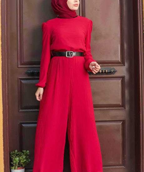 Red Hijab Overalls 2897K