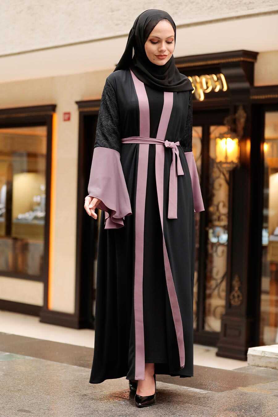 Abaya Hijab Rose Saumon Clair 55510AGK Joozal