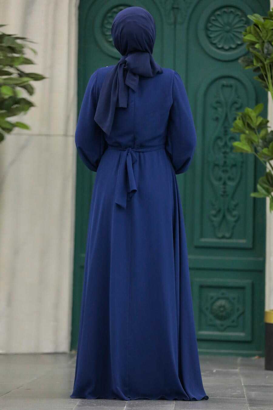 Modern Navy Blue Modest Prom Dress 22153L – Joozal