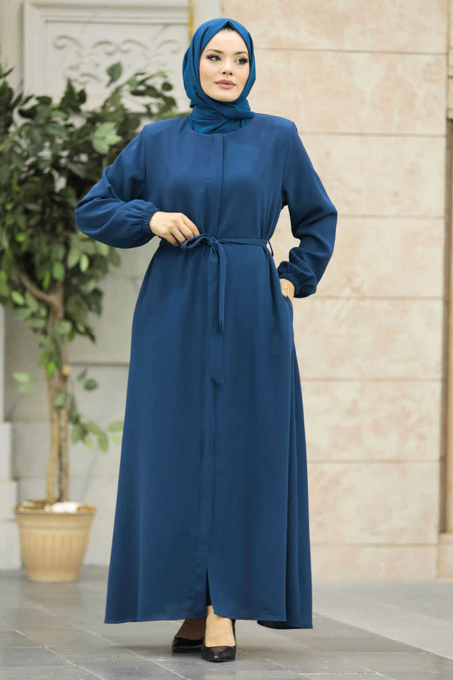 Hijab Bleu P trole Pour Femme Abaya Turque 62534PM Joozal